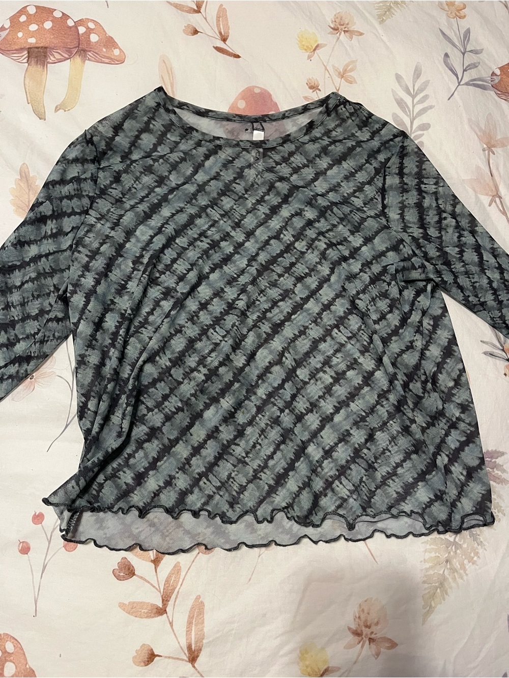 RVCA Sheer Diagonal Tie-Dye Long Sleeve Top